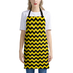 Black And Yellow Zigzag Pattern Print Apron