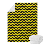 Black And Yellow Zigzag Pattern Print Blanket