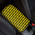 Black And Yellow Zigzag Pattern Print Car Center Console Cover