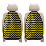 Black And Yellow Zigzag Pattern Print Car Seat Organizers
