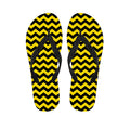 Black And Yellow Zigzag Pattern Print Flip Flops