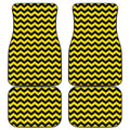 Black And Yellow Zigzag Pattern Print Front and Back Car Floor Mats