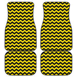 Black And Yellow Zigzag Pattern Print Front and Back Car Floor Mats