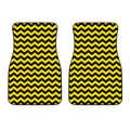 Black And Yellow Zigzag Pattern Print Front Car Floor Mats