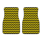 Black And Yellow Zigzag Pattern Print Front Car Floor Mats