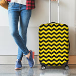 Black And Yellow Zigzag Pattern Print Luggage Cover