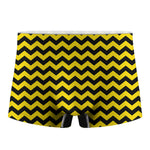 Black And Yellow Zigzag Pattern Print Men's Boxer Briefs