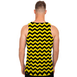 Black And Yellow Zigzag Pattern Print Men's Tank Top