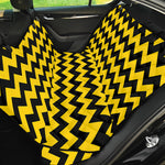 Black And Yellow Zigzag Pattern Print Pet Car Back Seat Cover