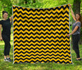 Black And Yellow Zigzag Pattern Print Quilt