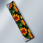 Black Autumn Sunflower Pattern Print Car Sun Shade GearFrost