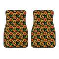 Black Autumn Sunflower Pattern Print Front Car Floor Mats