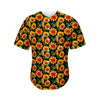 Black Autumn Sunflower Pattern Print Men's Baseball Jersey