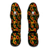 Black Autumn Sunflower Pattern Print Muay Thai Shin Guard