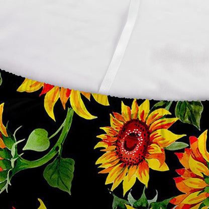 Black Autumn Sunflower Pattern Print Sofa Cover