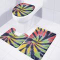 Black Backed Spiral Tie Dye Print 3 Piece Bath Mat Set