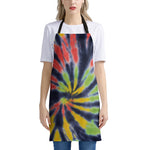 Black Backed Spiral Tie Dye Print Apron