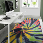 Black Backed Spiral Tie Dye Print Area Rug