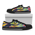 Black Backed Spiral Tie Dye Print Black Low Top Sneakers