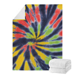 Black Backed Spiral Tie Dye Print Blanket