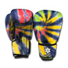 Black Backed Spiral Tie Dye Print Boxing Gloves