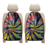 Black Backed Spiral Tie Dye Print Car Seat Organizers