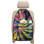 Black Backed Spiral Tie Dye Print Car Seat Organizers