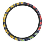 Black Backed Spiral Tie Dye Print Car Steering Wheel Cover