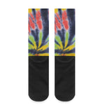 Black Backed Spiral Tie Dye Print Crew Socks