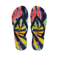 Black Backed Spiral Tie Dye Print Flip Flops
