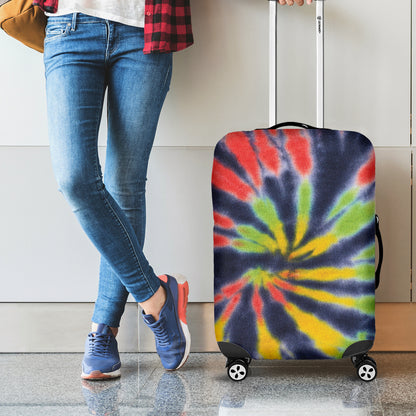 Black Backed Spiral Tie Dye Print Luggage Cover