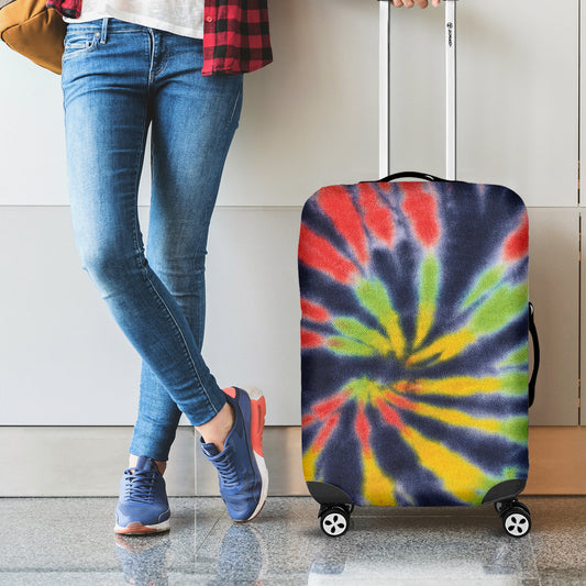 Black Backed Spiral Tie Dye Print Luggage Cover