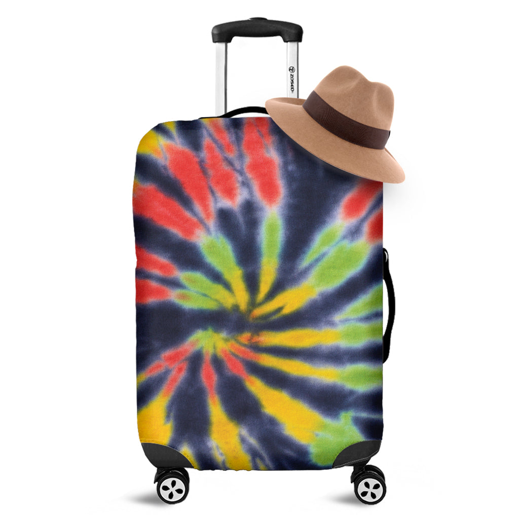 Black Backed Spiral Tie Dye Print Luggage Cover