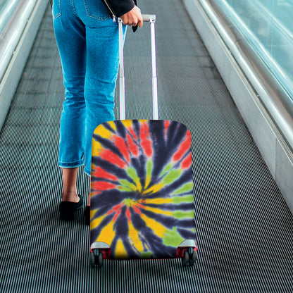 Black Backed Spiral Tie Dye Print Luggage Cover