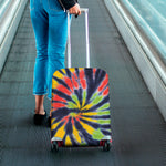 Black Backed Spiral Tie Dye Print Luggage Cover