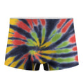 Black Backed Spiral Tie Dye Print Men's Boxer Briefs