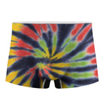 Black Backed Spiral Tie Dye Print Men's Boxer Briefs