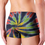 Black Backed Spiral Tie Dye Print Men's Boxer Briefs