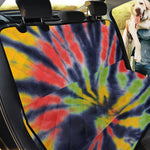 Black Backed Spiral Tie Dye Print Pet Car Back Seat Cover