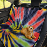 Black Backed Spiral Tie Dye Print Pet Car Back Seat Cover