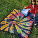 Black Backed Spiral Tie Dye Print Quilt