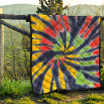 Black Backed Spiral Tie Dye Print Quilt