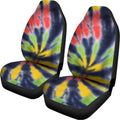 Black Backed Spiral Tie Dye Print Universal Fit Car Seat Covers