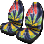 Black Backed Spiral Tie Dye Print Universal Fit Car Seat Covers