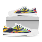 Black Backed Spiral Tie Dye Print White Low Top Shoes