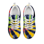 Black Backed Spiral Tie Dye Print White Sneakers