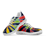 Black Backed Spiral Tie Dye Print White Sneakers