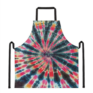 Black Backed Tie Dye Print Apron