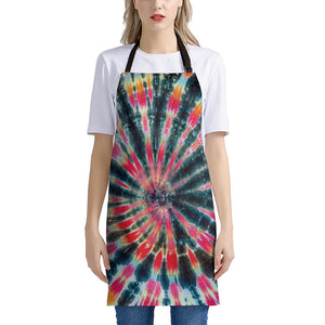 Black Backed Tie Dye Print Apron