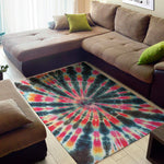 Black Backed Tie Dye Print Area Rug